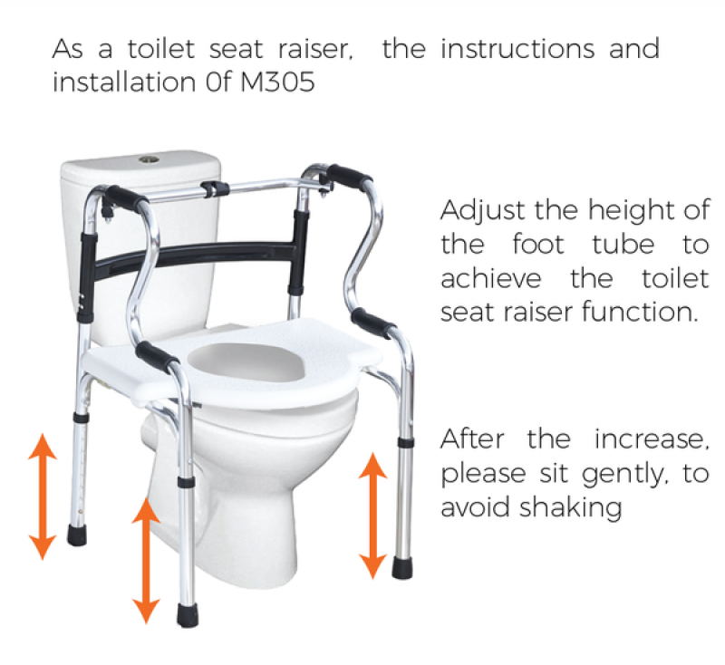 6 IN 1 Multi-Functional Walker Commode Shower Chair 