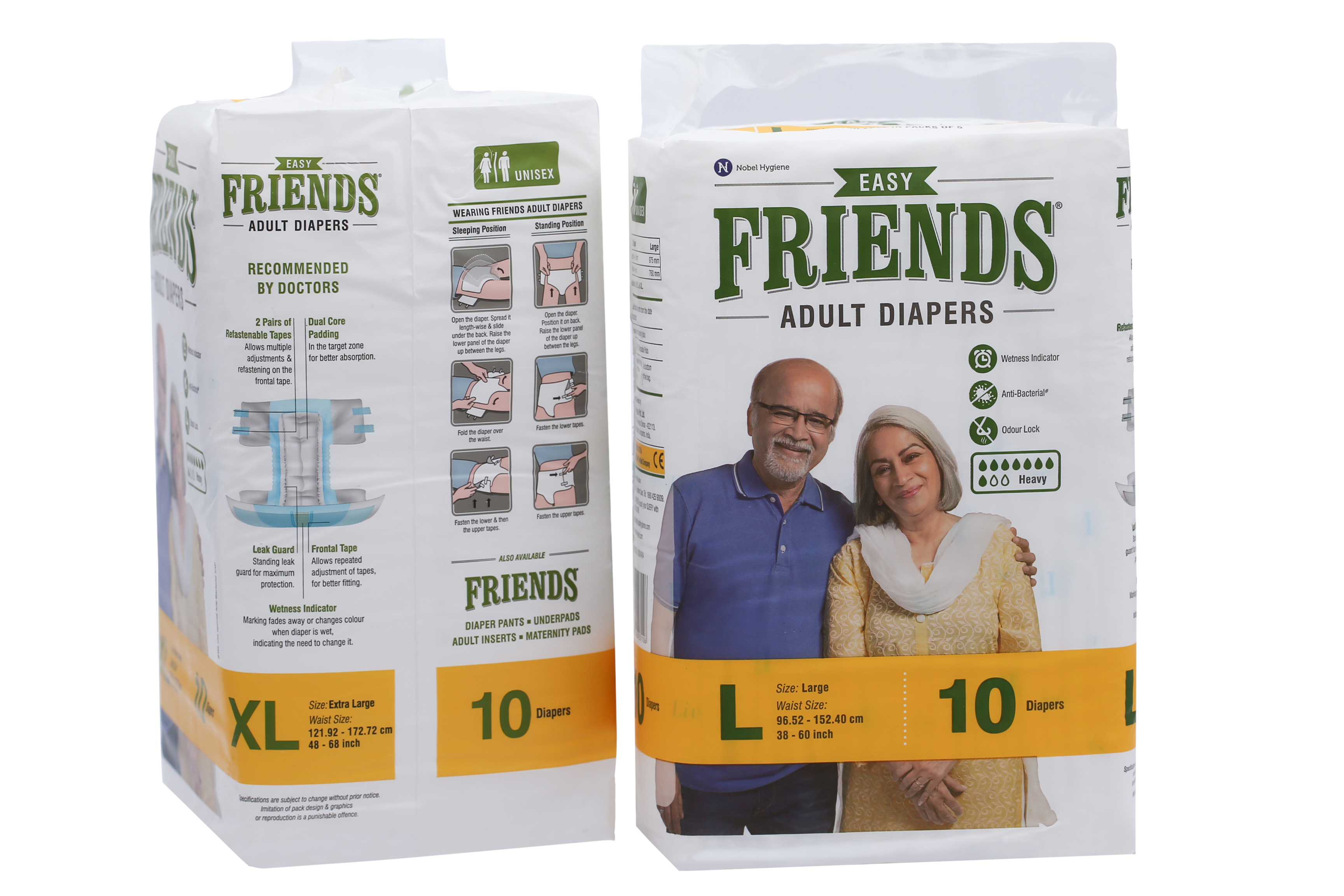 Buy Friends Premium Adult Diapers Pant Style - 30 Count - XL - with odour  lock and Anti-Bacterial Absorbent Core- Waist Size 30- 56 Inch ; 76- 142cm  Online at Best Prices in India - JioMart.